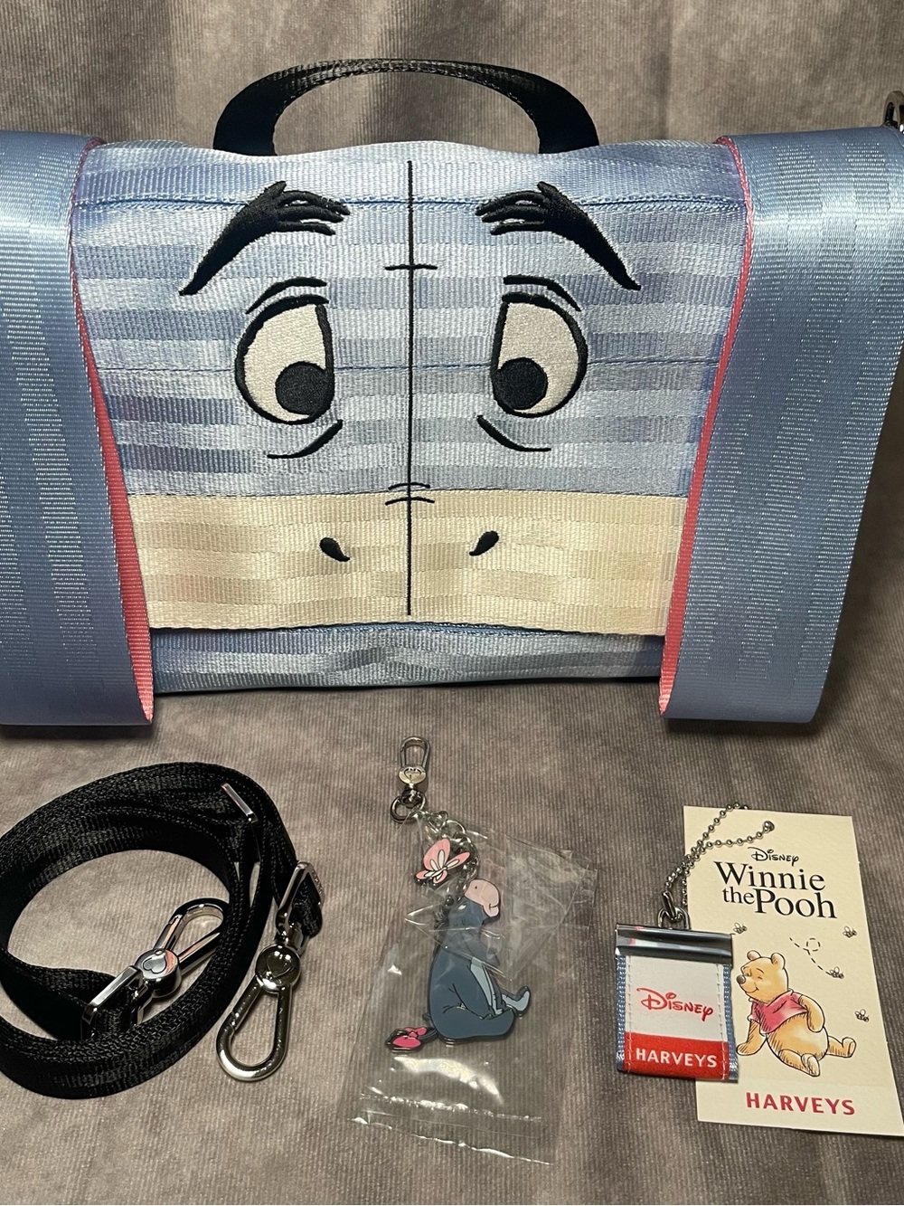 Harvey’s seatbelt Disney Eeyore medium foldover crossbody Winnie the Pooh purse